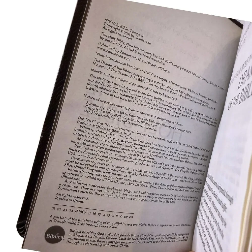 Zondervan The Holy Bible New International Version Dark Brown Leather-bound